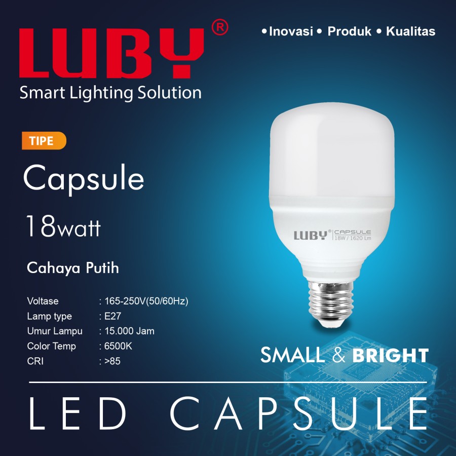 Luby Capsule 18 Watt Bohlam LED Lampu Ru...