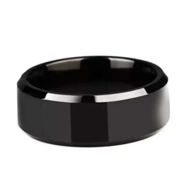 Cincin Stainless Hitam Polos No 17 - Har...