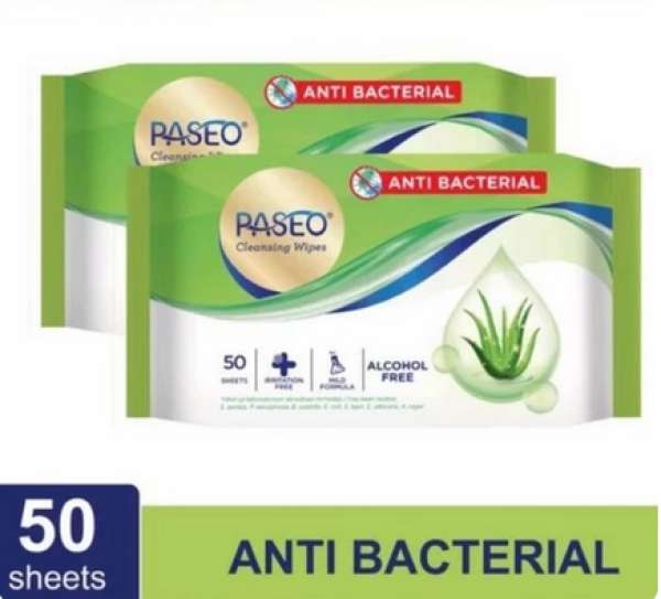 Tissue Basah Paseo 50 Sheets Anti Bacter...