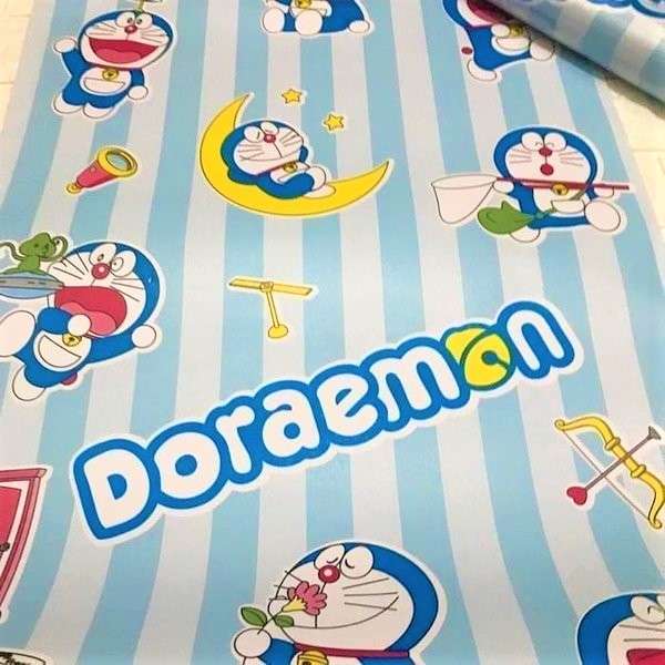 Wallsticker Wallpaper Doraemon Warna Bir...