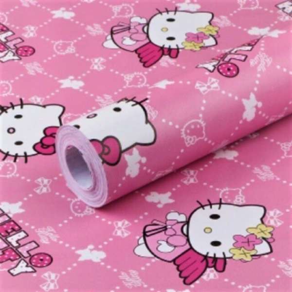 Wallsticker Wallpaper Hello Kitty Merah ...