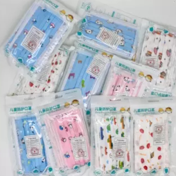 (6 pcs) Masker Anak 3 PLY Cowo - Cewek M...