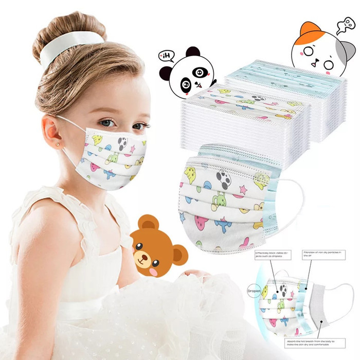 (7 pcs) Masker Anak 3 PLY Cowo - Cewek M...