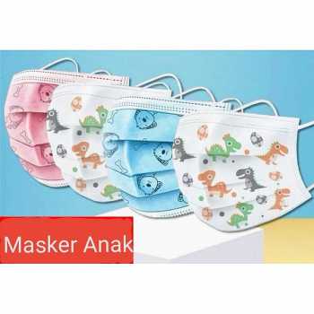 (8 pcs) Masker Anak 3 PLY Cowo - Cewek M...