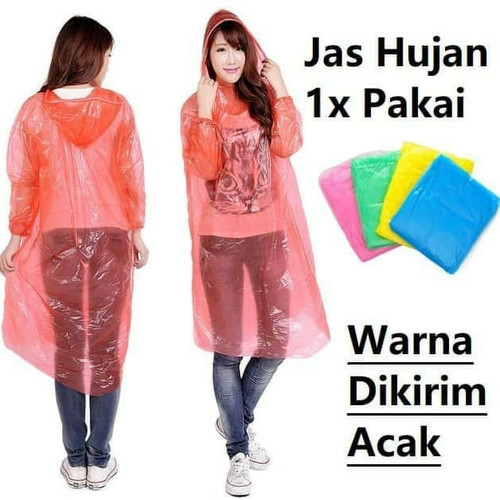 Jas Hujan Sekali Pakai Plastik Plastic P...