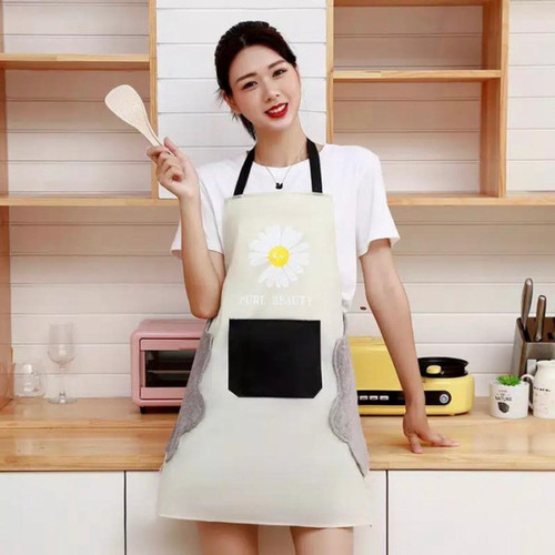 Apron daisy celemek masak waterproof kua...