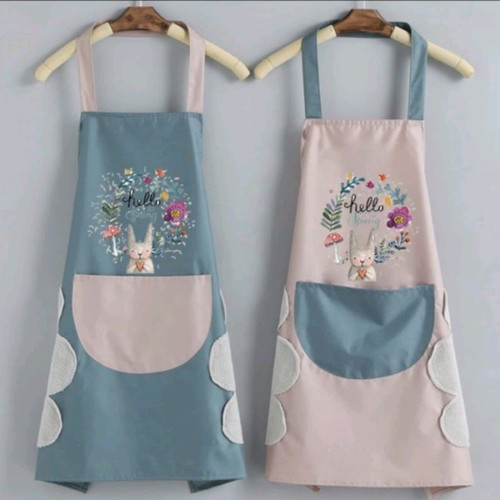 Apron celemek masak motif kelinci anti m...