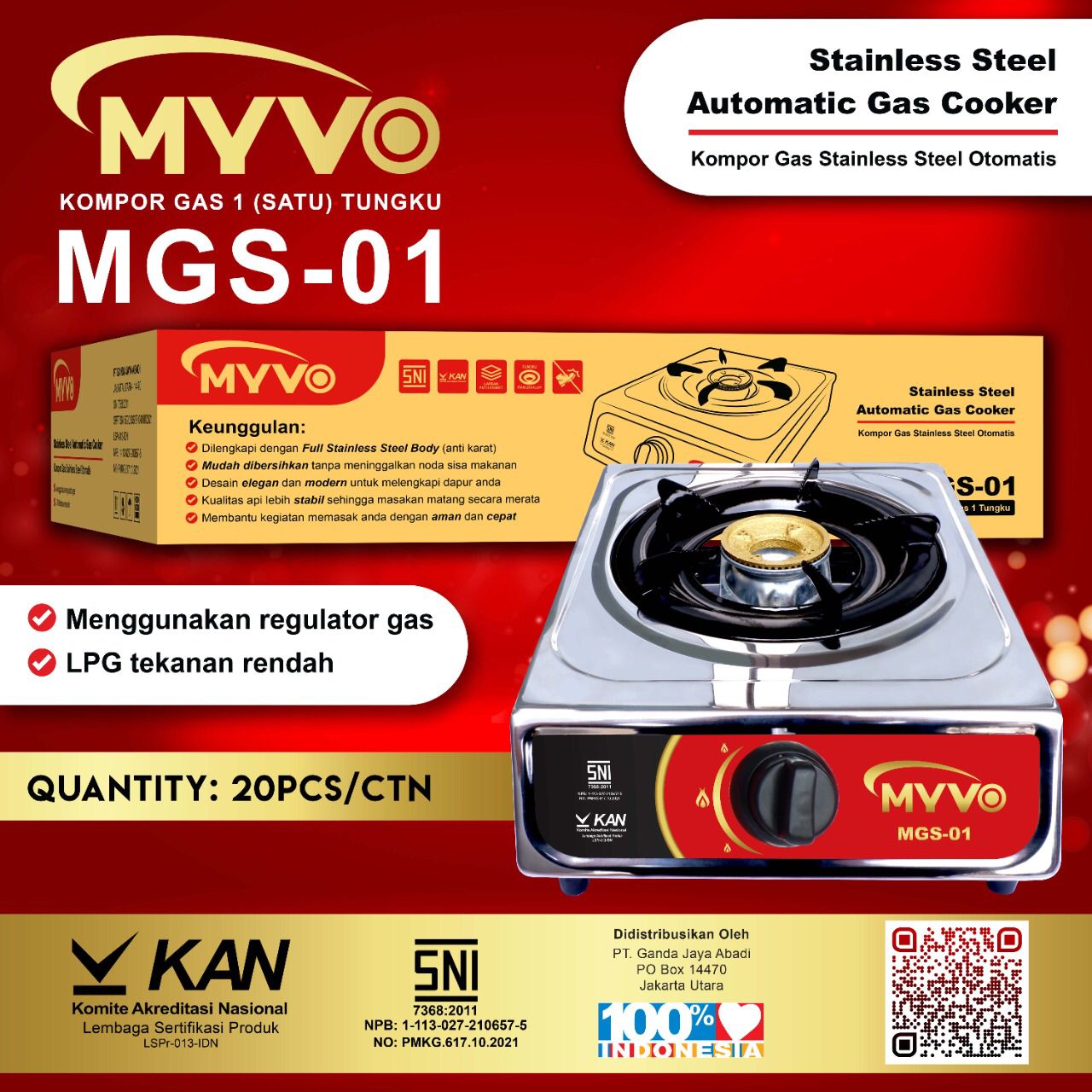 Myvo Kompor Gas 1 Tungku - MGS01 - FREE ...