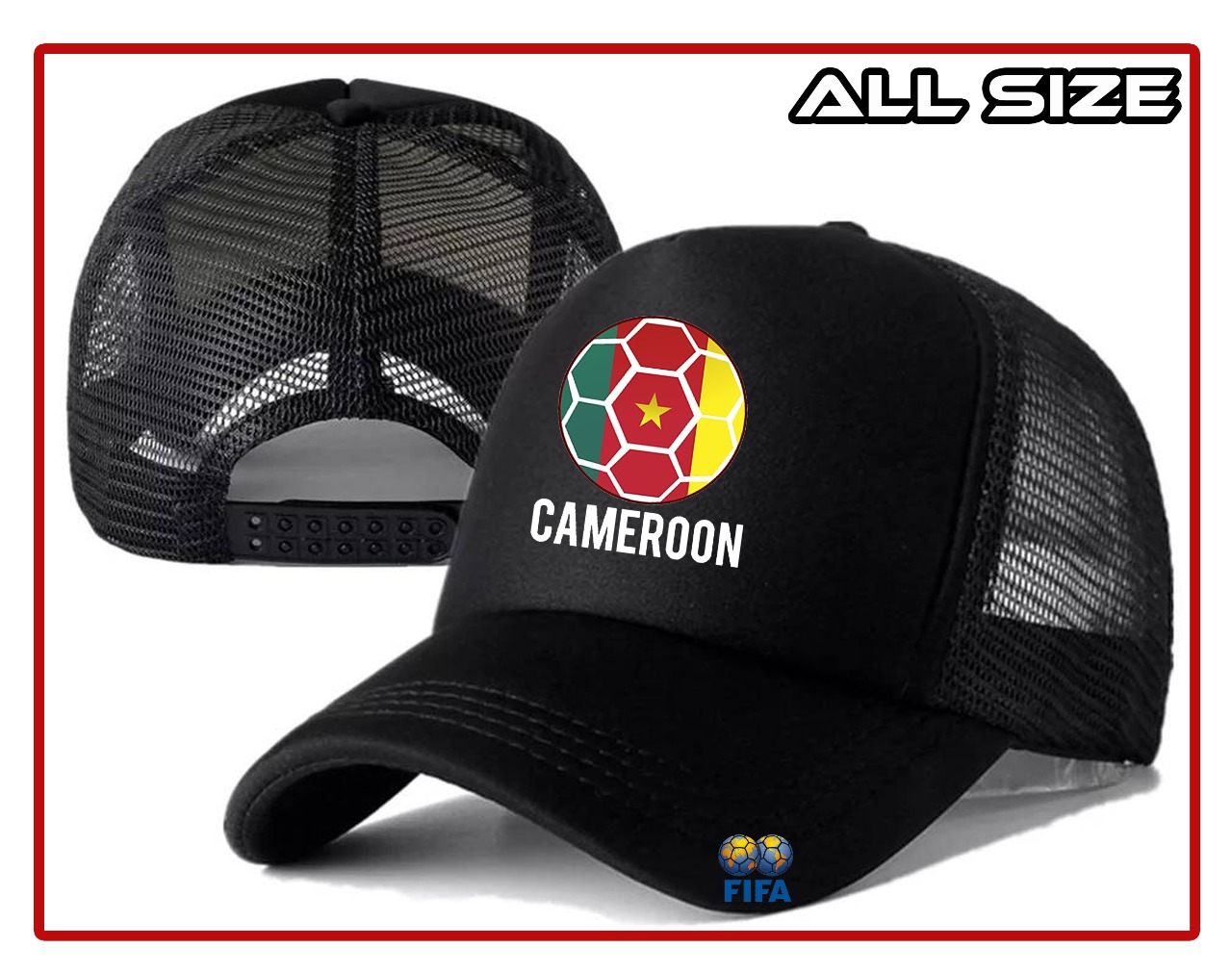 Topi Trucker CAMEROON FC Piala Dunia Qat...