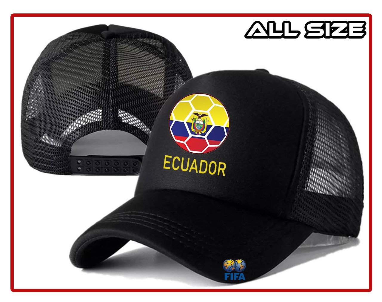 Topi Trucker ECUADOR FC Piala Dunia Qata...