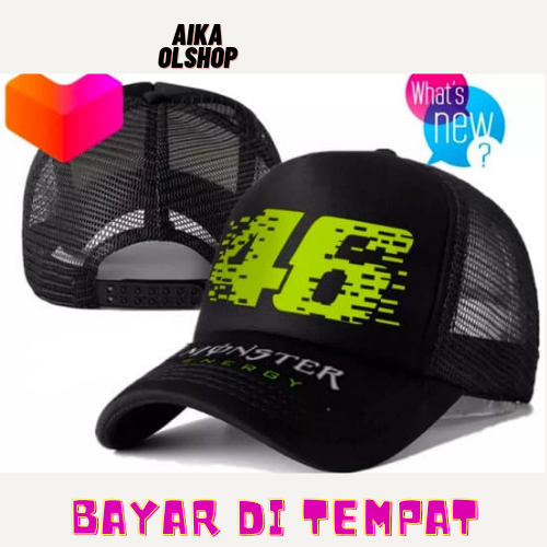 Topi Trucker Jaring Dewasa Logo VR46 Ber...