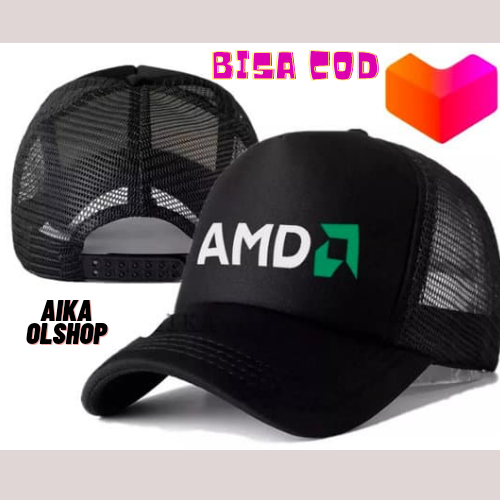 Topi Trucker Jaring Dewasa logo AMD