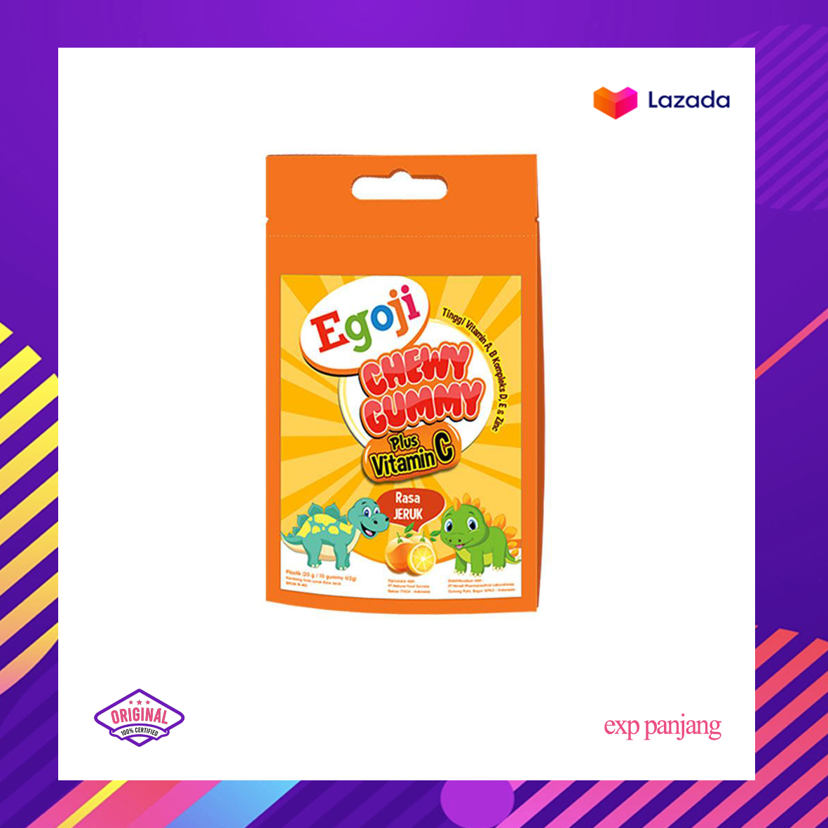 Egoji chewy gummy jeruk (sachet)